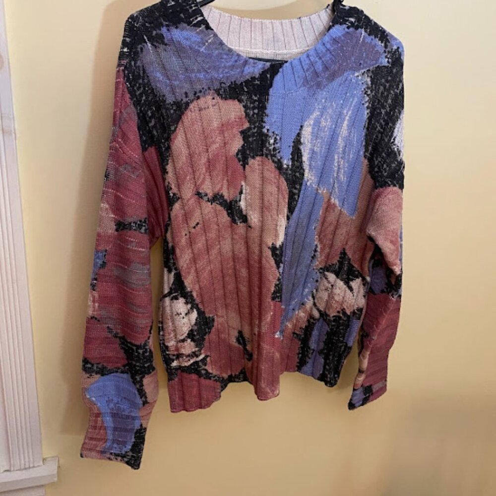 Colorful, Like New Nic and Zoe Sweater, Size L